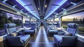 Experience the Future of Rail Travel A Glimpse into the Spacious and Serene Interior of a 2034 Train Royalty Free Stock Photo