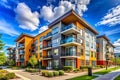 FutureForward City Living Innovative Multifamily Homes Designed with Generative AI and Contemporary Architecture for Royalty Free Stock Photo