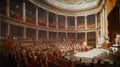 Roman Senate: Vibrant Painting of Ancient Political Assembly Hall