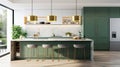 Green Infusion: The Chic Island Kitchen Royalty Free Stock Photo