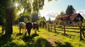 Harmony of Equines: Horse-Farm\'s Captivating Landscape
