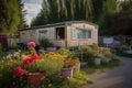 Idyllic Italian Escape: Compact Mobile Home Amidst Nature\'s Bounty