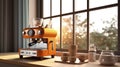 Coffee Artistry: Captivating Moments with Espresso Machines.Generative AI Ilustration