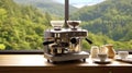 The Science of Espresso: Exploring the Intricacies of Coffee Machines.Generative AI Ilustration