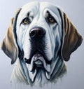 Endearing Companionship: A Captivating Watercolor Portrait of an Adult Labrador