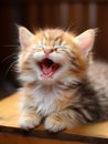 A Playful Pet Cat Charming Yawns Royalty Free Stock Photo