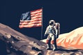 Moon Landing: Armstrong & Aldrin\'s Iconic Moment in Flat Hues