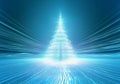 Quantum Glow Lit Christmas Tree on Light Blue