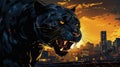 Menacing Panther: A Thrilling Abstract Illustration of Investment Peril