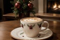 Experience the Joyful Holiday Spirit with Decorated Coffee Cups.AI Generated