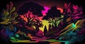 Abstract Jungle Poster and Wallpaper - Generative AI Illustration