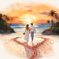 Intimate Beach Wedding Ceremony at Sunset