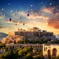 Mesmerizing sunset over the Acropolis in Athens, Greece