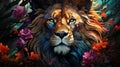 Experience the magic of a surrealist lion portrait, where reality takes on an otherworldly form.