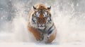 Winter Majesty: The Running Amur Tiger in the Wild