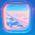 Airplane Window View - Awe-inspiring Wing Soaring Above Royalty Free Stock Photo