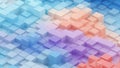 Abstract gradient cube pattern vibrant cool tones soft texture geometric digital art Royalty Free Stock Photo