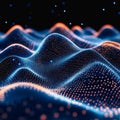 Abstract Digital Landscape with Cascading Streams