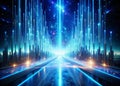 Abstract Futuristic Blue Light Path A Glowing Digital Art Piece Evoking Wonder and Innovation for Modern Design Royalty Free Stock Photo