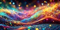 Abstract Visualization of a Dynamic Data Stream A Macro Perspective on Particle Flow in a Futuristic Technology