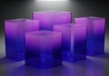 Vibrant purple cubes gradient abstract digital art glowing objects festive ambiance Royalty Free Stock Photo