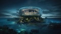 Subaquatic marvel: Luxury home with bioluminescent exterior and amphibious supercar
