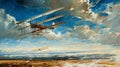 Historic Soar: Wright Brothers\' Flight in December 1903 Royalty Free Stock Photo