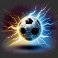 Soccer Ball on Fire: Dynamic Vector Illustration of the Beautiful Game AI-Generated Royalty Free Stock Photo