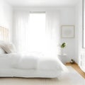 Clean and Modern: Photography Showcase of a Cozy Minimalist Bedroom with Wood Floor and White Walls