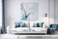Transform Your Space: Stunning White Modern Sofa Room Render Royalty Free Stock Photo