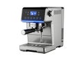 Sleek automatic espresso machine with digital display and modern blue lighting Royalty Free Stock Photo