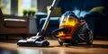 Experience the power of a vacuum cleaner on a carpet for cleaning. Concept Carpet Cleaning, Vacuum Cleaner Power, Home Cleaning