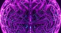 Vibrant abstract purple energy flow with intricate glowing lines creating a mesmerizing pattern Royalty Free Stock Photo