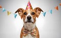 Canine Celebration: Dog in Birthday Party Hat\