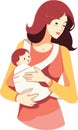 vector mother loving her child illustration