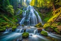 Majestic Metaline Falls in Washingtons Rocky Mountains Witness the Powerful Cascade of Water Royalty Free Stock Photo