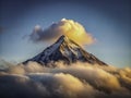Breathtaking Minimalist Mountain Peak Cloudscape A Serene Panoramic View for Wallpaper or Background Royalty Free Stock Photo