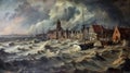 Historic Deluge: Dramatic Depiction of the 1703 North Sea Flood