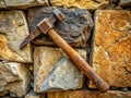 Ancient Echoes A Resonant Soundscape of RoughHewn Stone and Metallic Hammer Blows Royalty Free Stock Photo