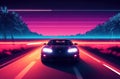 Experience the Retro Vibes Car Driving at Night.