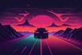 Experience the Retro Vibes Car Driving at Night.