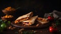 Experience the Rich Flavors of Mexico with this Mouthwatering Quesadilla. Food photography. Generative AI