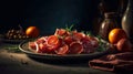 Experience the Rich Flavors of Prosciutto a Traditional Italian Cured Meat food photography. Generative AI