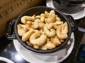 Close up shot of a bowl of cashews