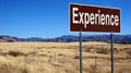 Experience road sign