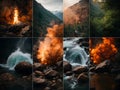 Eternal Elements: Harmonizing Air, Water, Fire, Earth, and Space Royalty Free Stock Photo