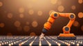 A robotic arm efficiently performs automatic welding tasks on a factory conveyor line, enhancing production speed and quality