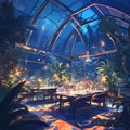 Ethereal Greenhouse Dining Experience Royalty Free Stock Photo