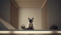 Minimalist Harmony: Siamese Cat in a Tranquil Home Royalty Free Stock Photo