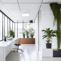 Mockup of a White and Serene Scandinavian Office Room Interior Design